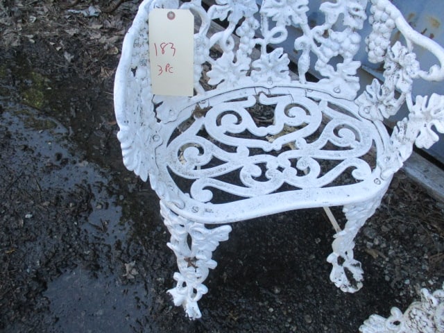 3 Piece Cast Iron Settee Set - 2