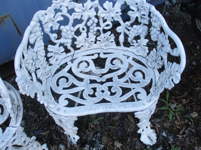 3 Piece Cast Iron Settee Set - 4