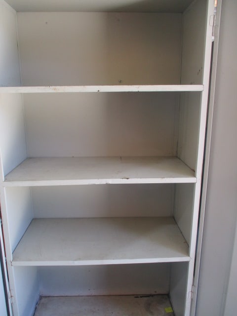 Beige 2 Door Metal Garage Storage Cabinet w/Key - 3