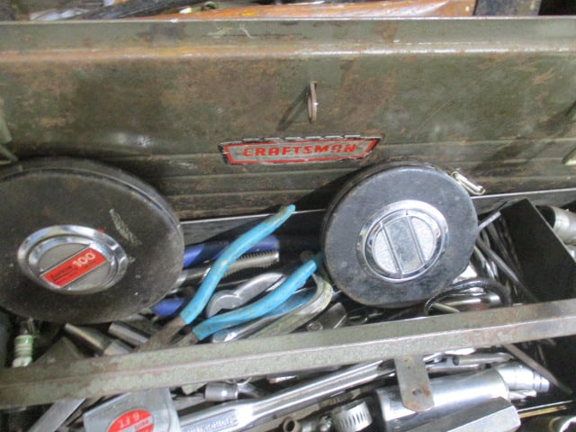 Craftsman (Very Heavy) Metal Toolbox w/Vtg. Tools0 - 4