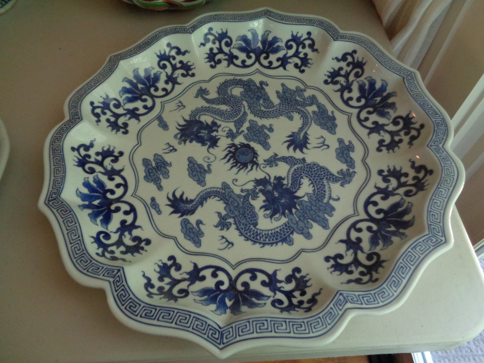 Bombay Blue & White Dragon Design Charger Plate (1 of 3)