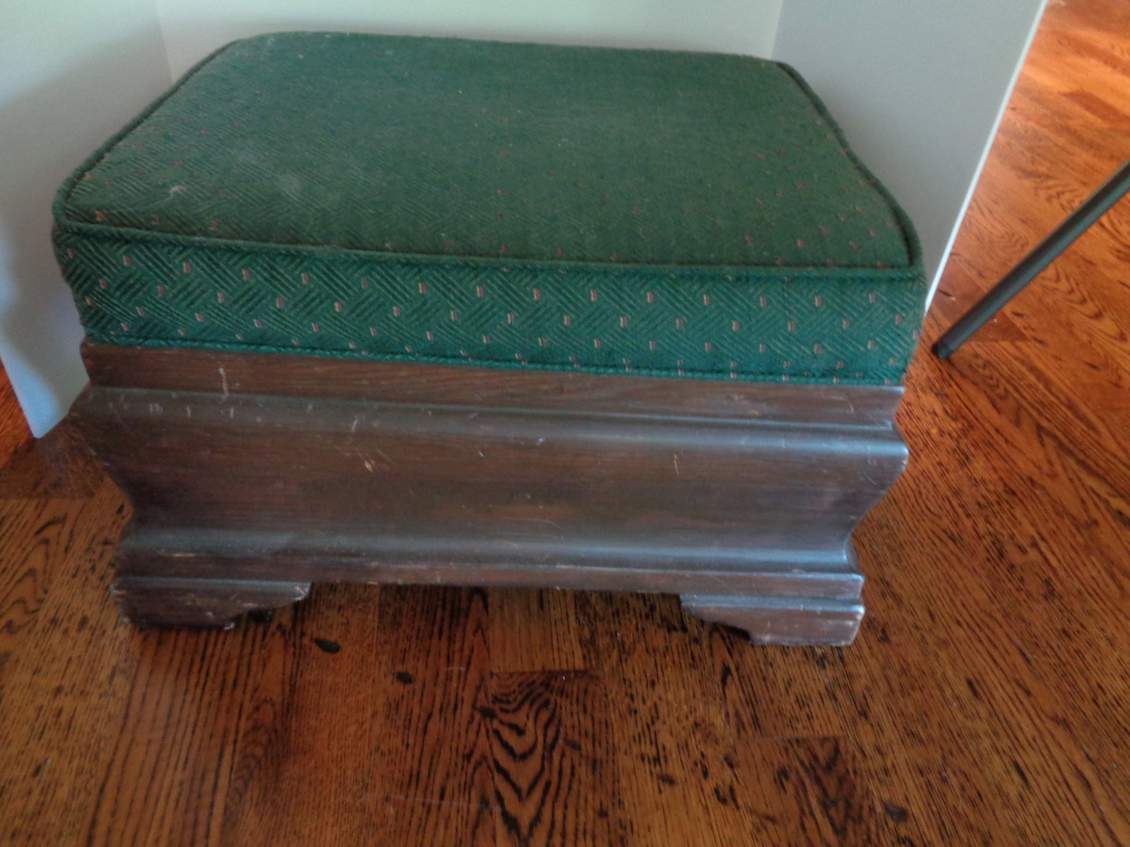 Upholstered Foot Stool: 17 x 20 x 13 tall some pulls see photos