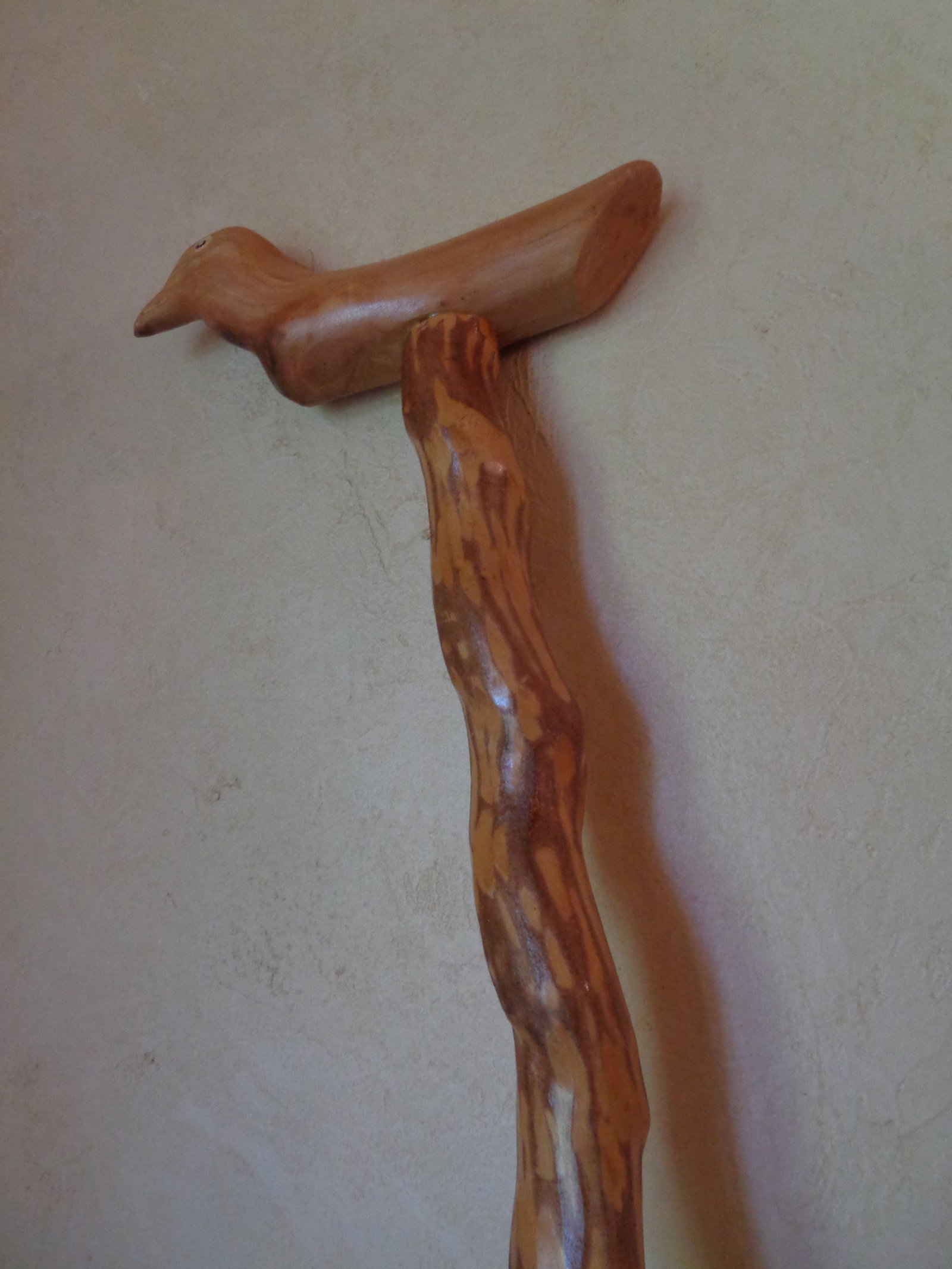 Folk Art Bird Head Walking Stick: .