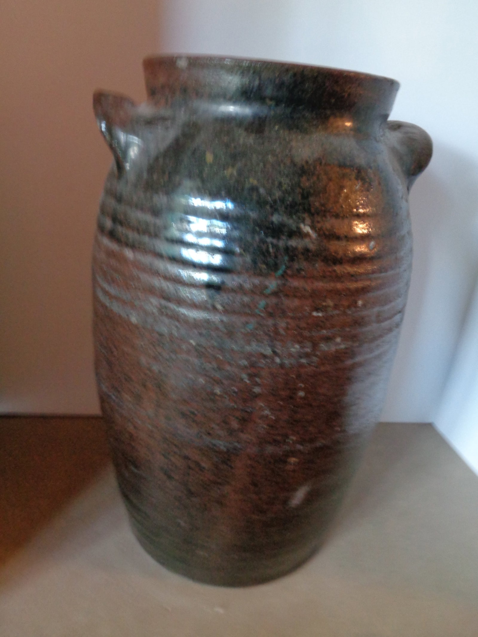 Large Crock Slip Glaze: 16 1/2 inches very nice!