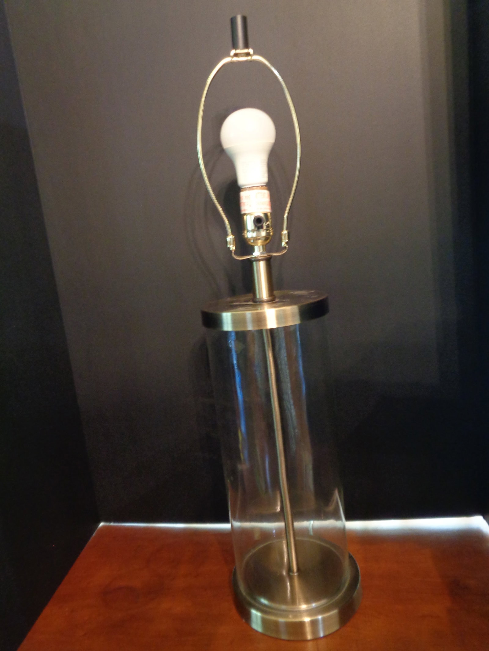 Glass & Metal lamp: No Shade 26 in
