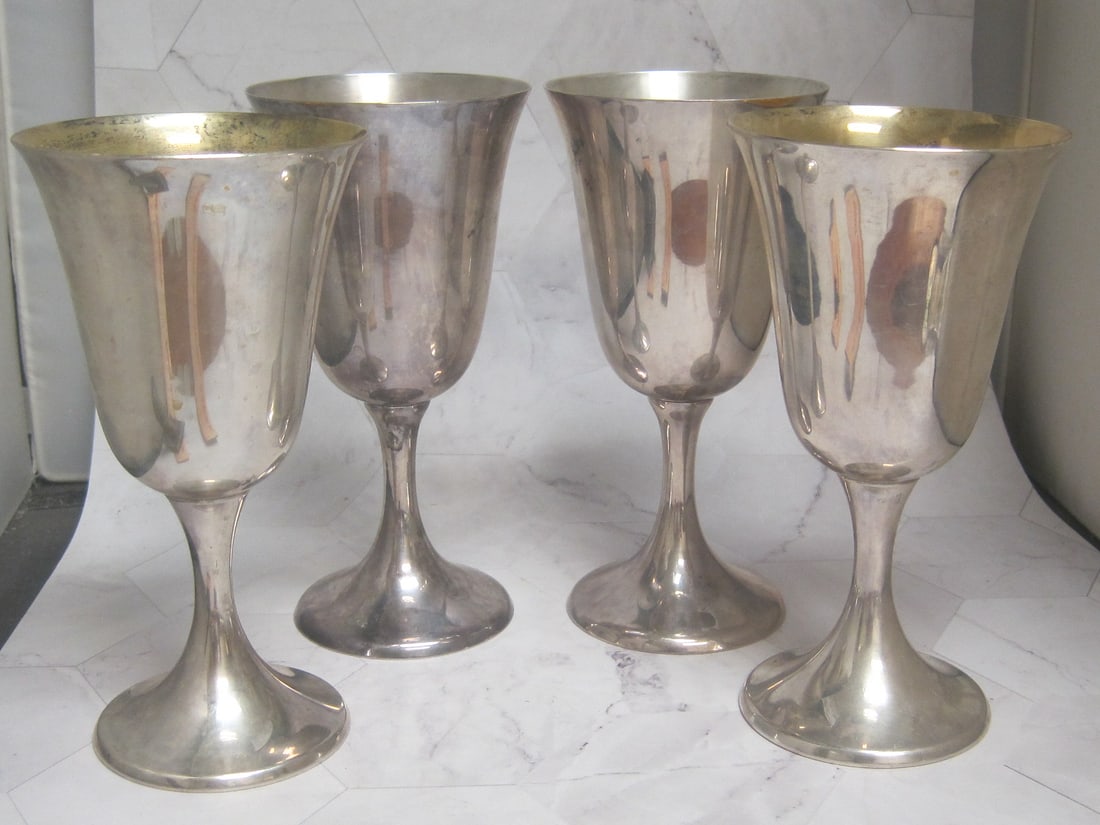 Lot of 4 6 1/2 " Sterling Silver Goblets (1 of 5)