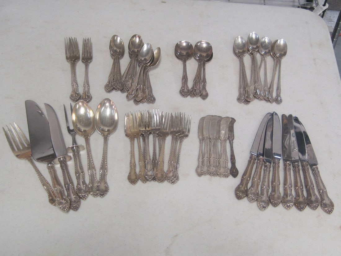 79 Piece Gorham English Gadroon Sterling Silver Flatware Set (1 of 11)
