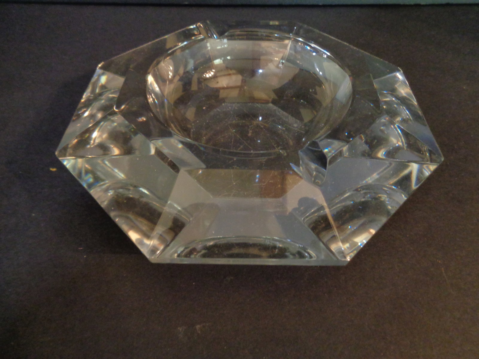 Heavy Crystal Glass Ashtray (1 of 2)