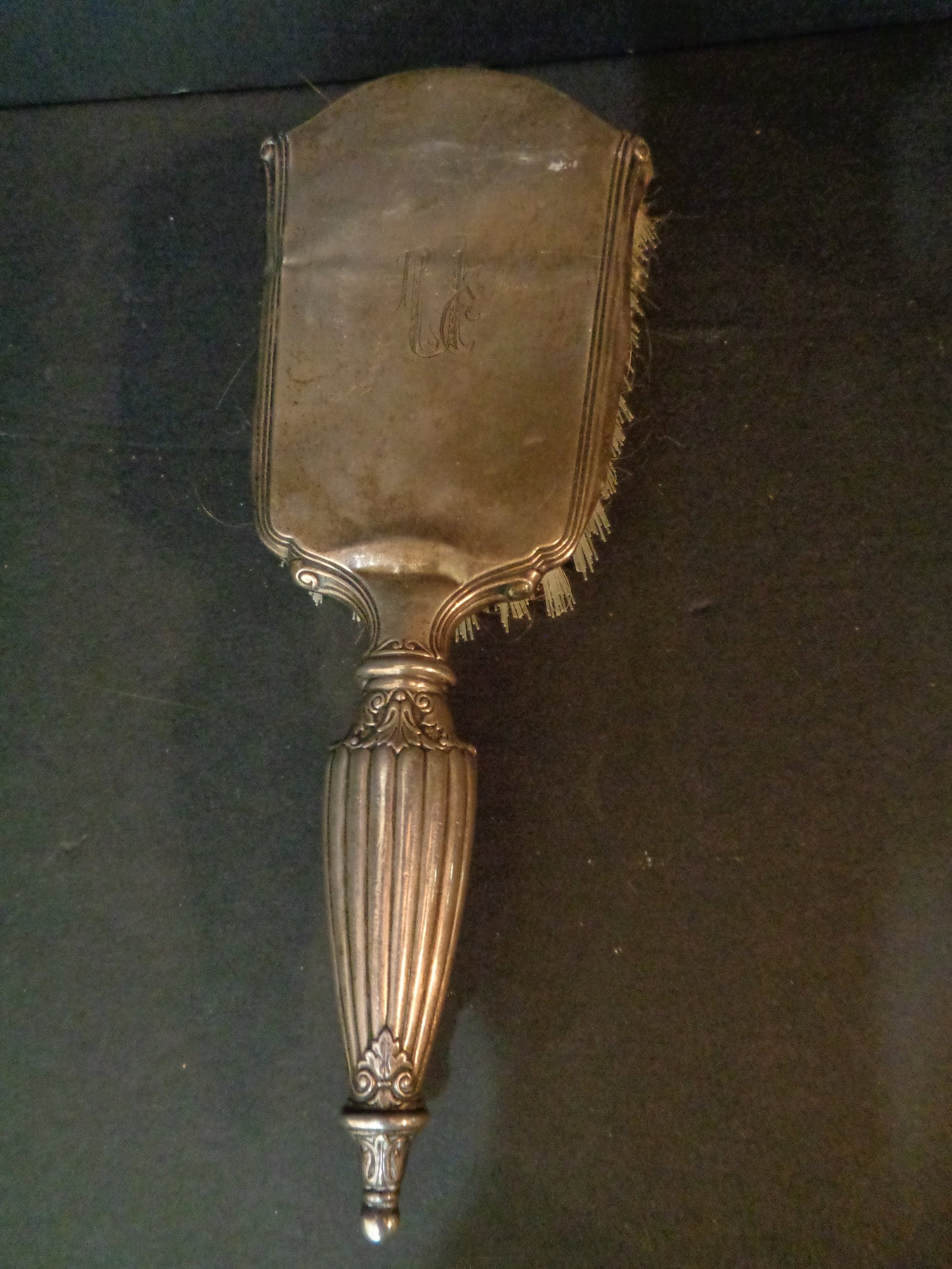 Webster Sterling Silver Monogrammed Brush: has damage see photos