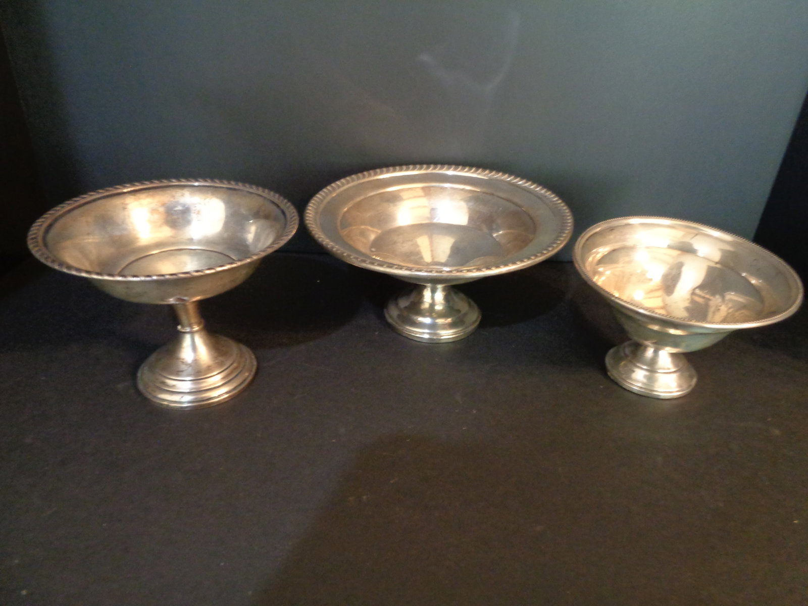 Weighted Sterling Silver Pedestal Compotes: some damaged