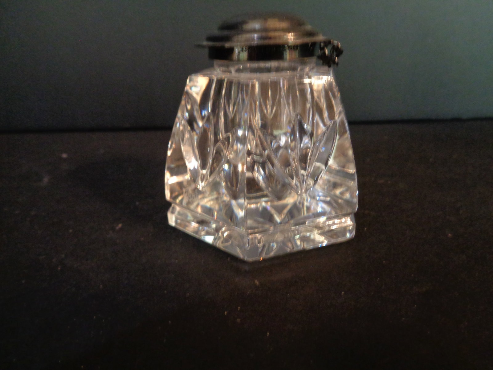 Waterford Crystal Dresser Jar with Plated Lid: small 2 inches