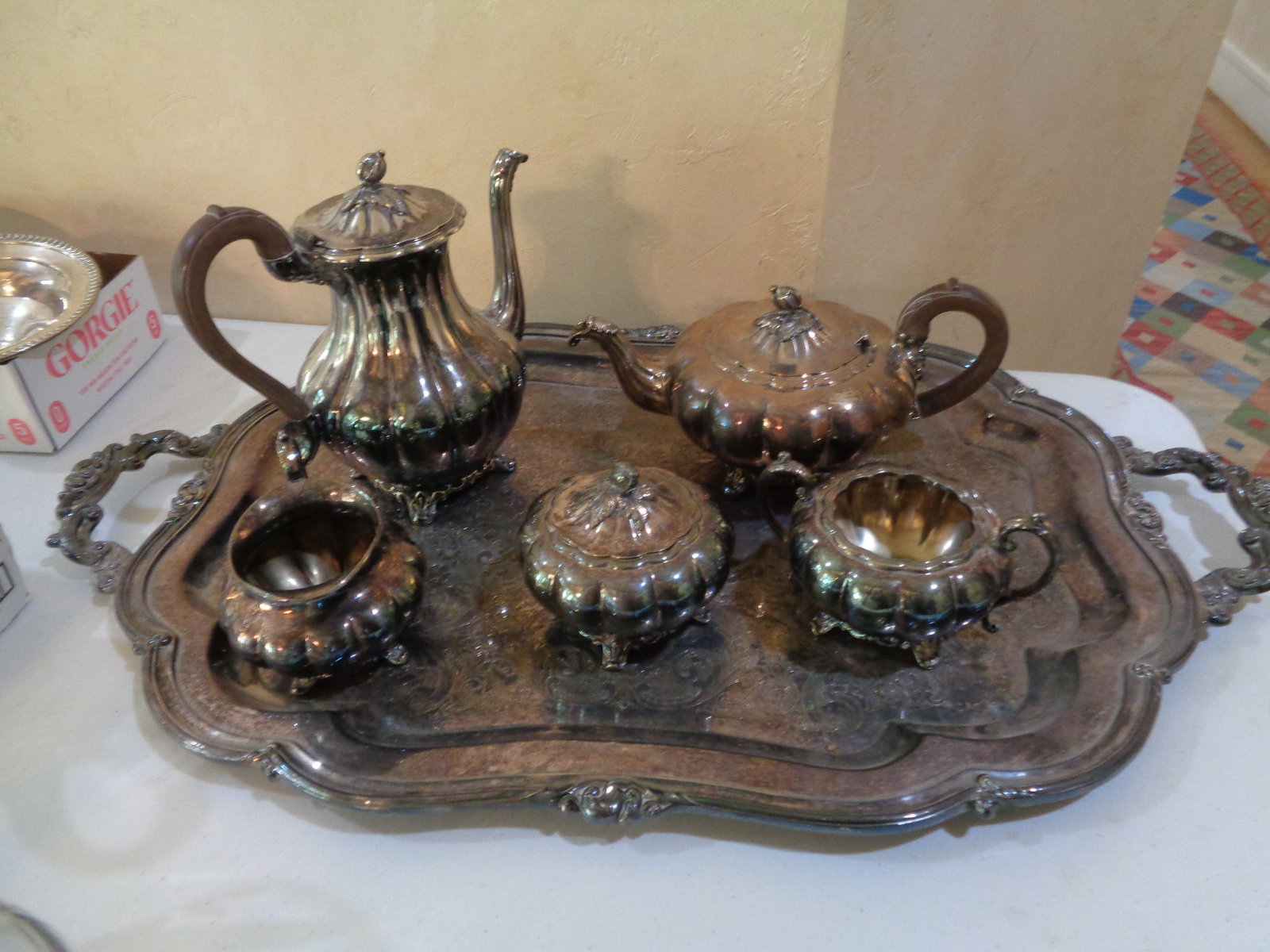 Meloa Silverplate Tea/Coffee Service Set: .