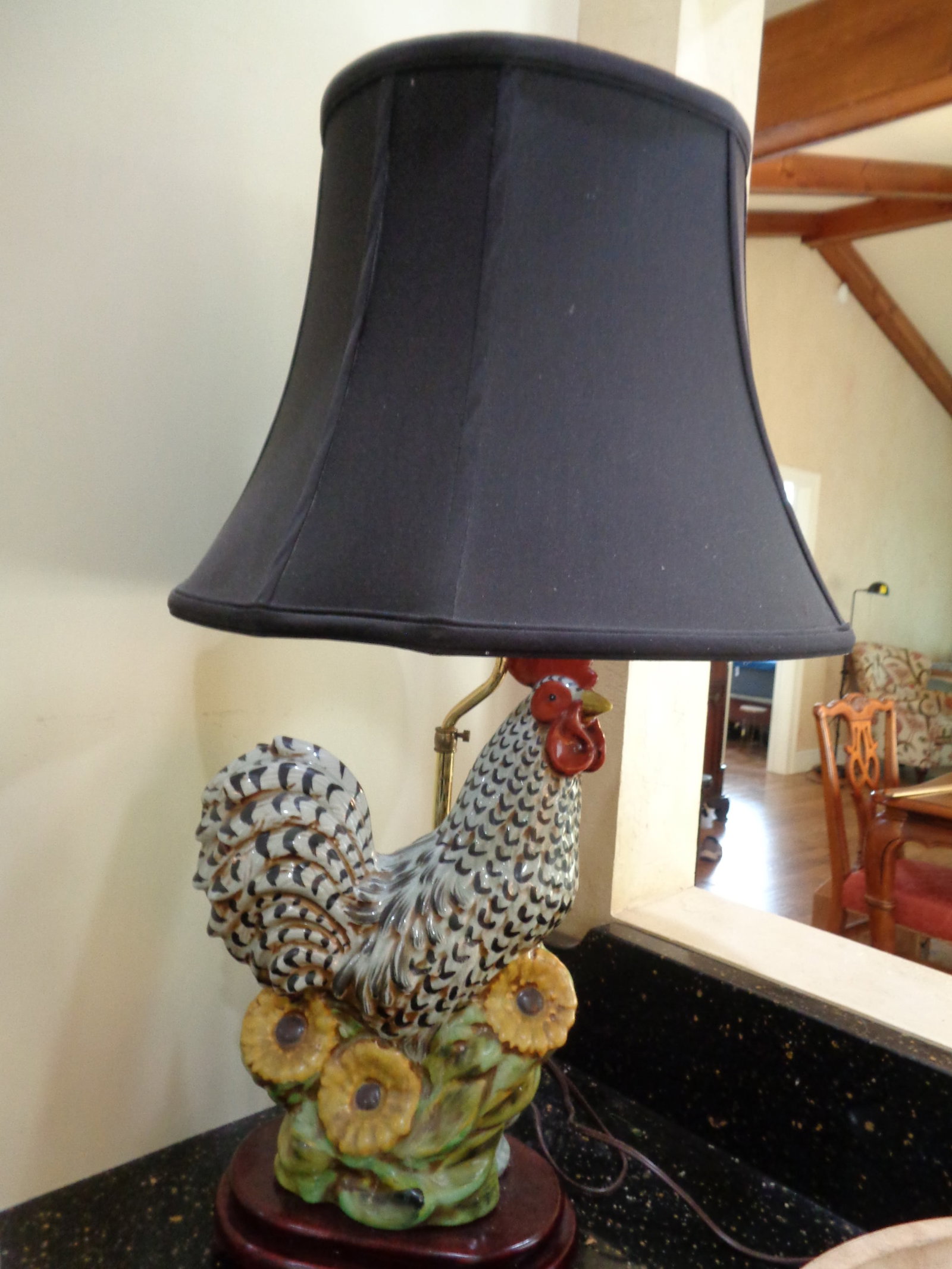 Rooster Ceramic Lamp & Shade (1 of 3)