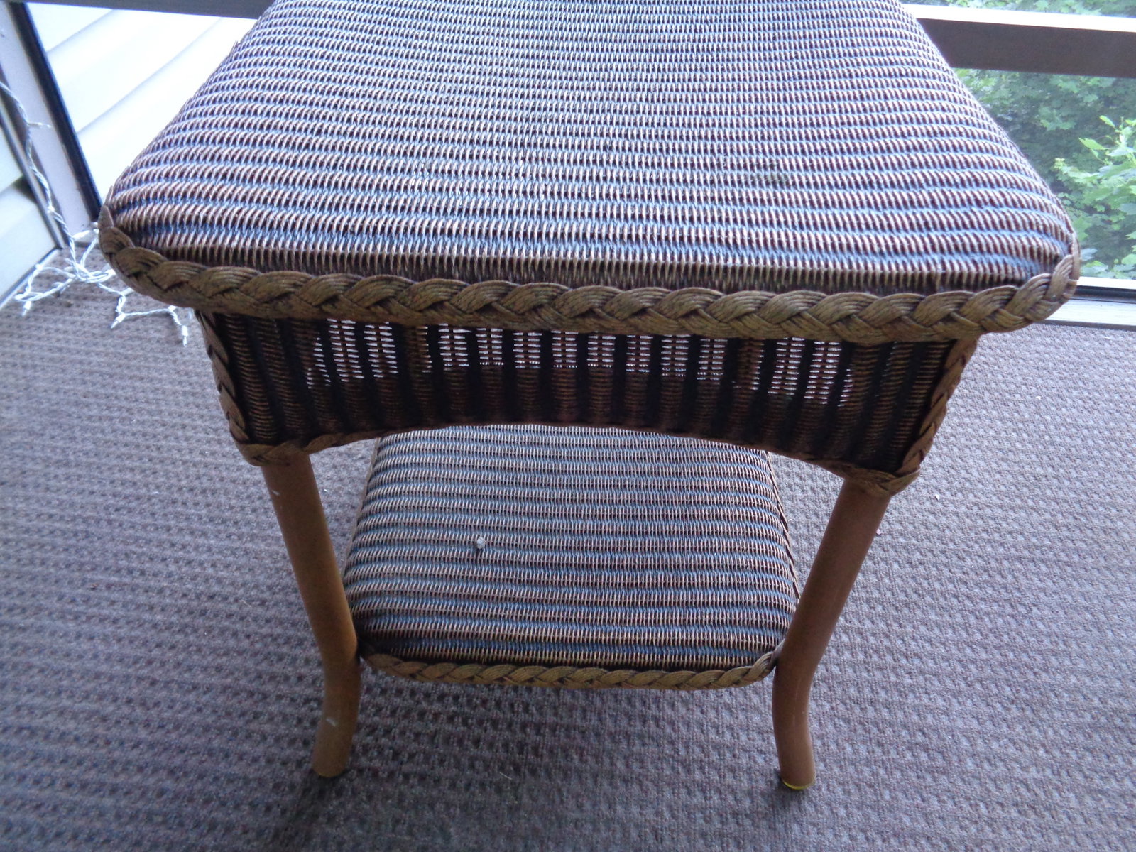 Plastic Wicker basket weave table - 2
