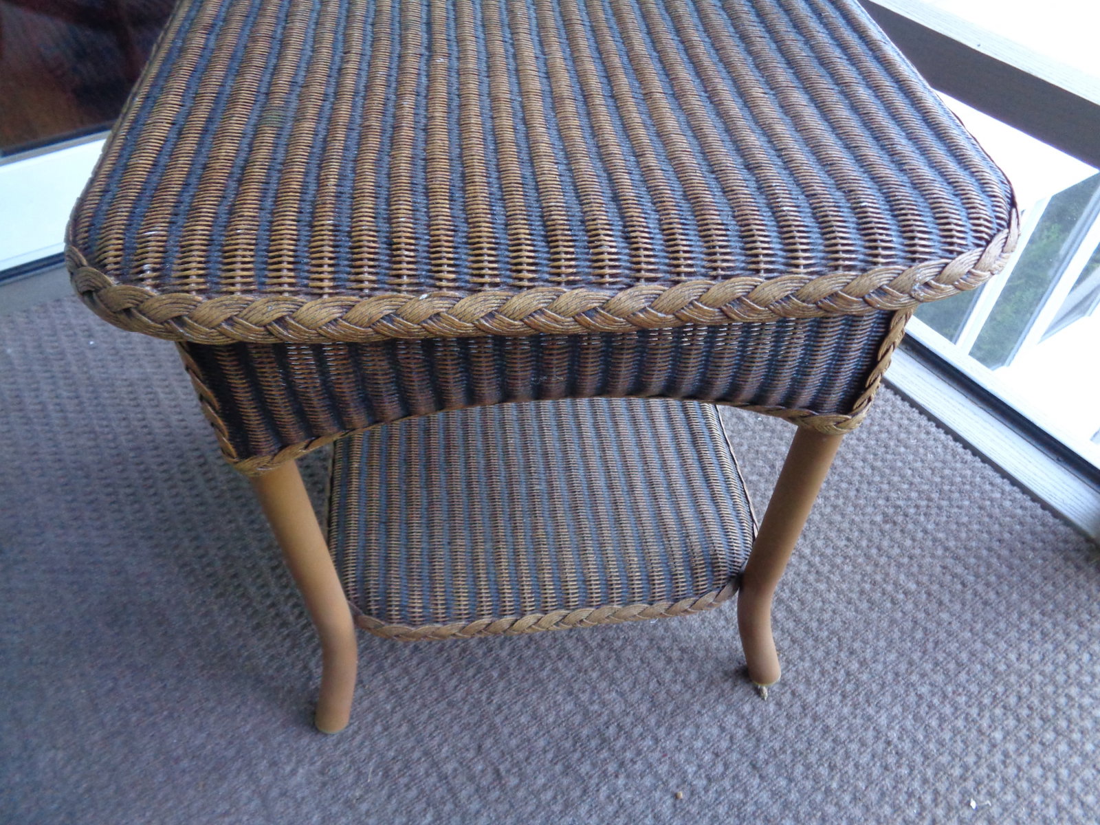 Plastic Wicker basket weave table - 3
