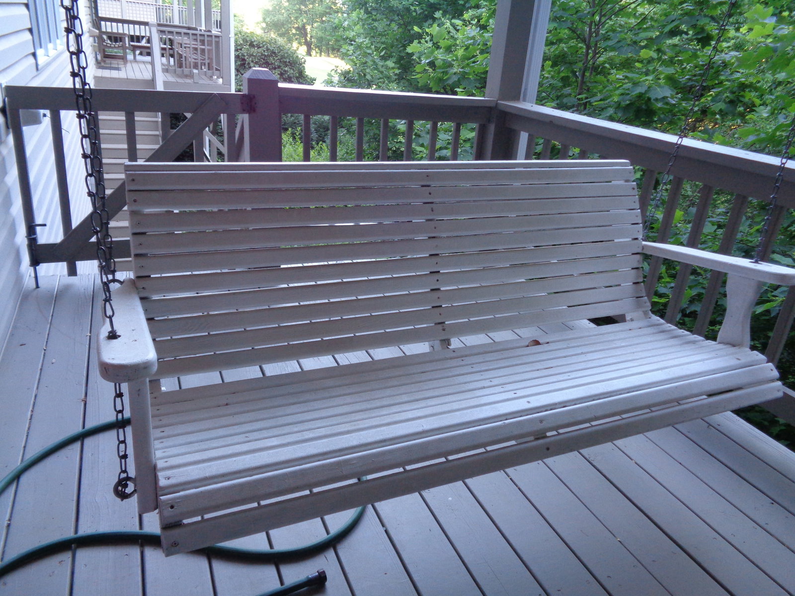 Porch Swing & Chain Hardware: 63 inches long has some weathering