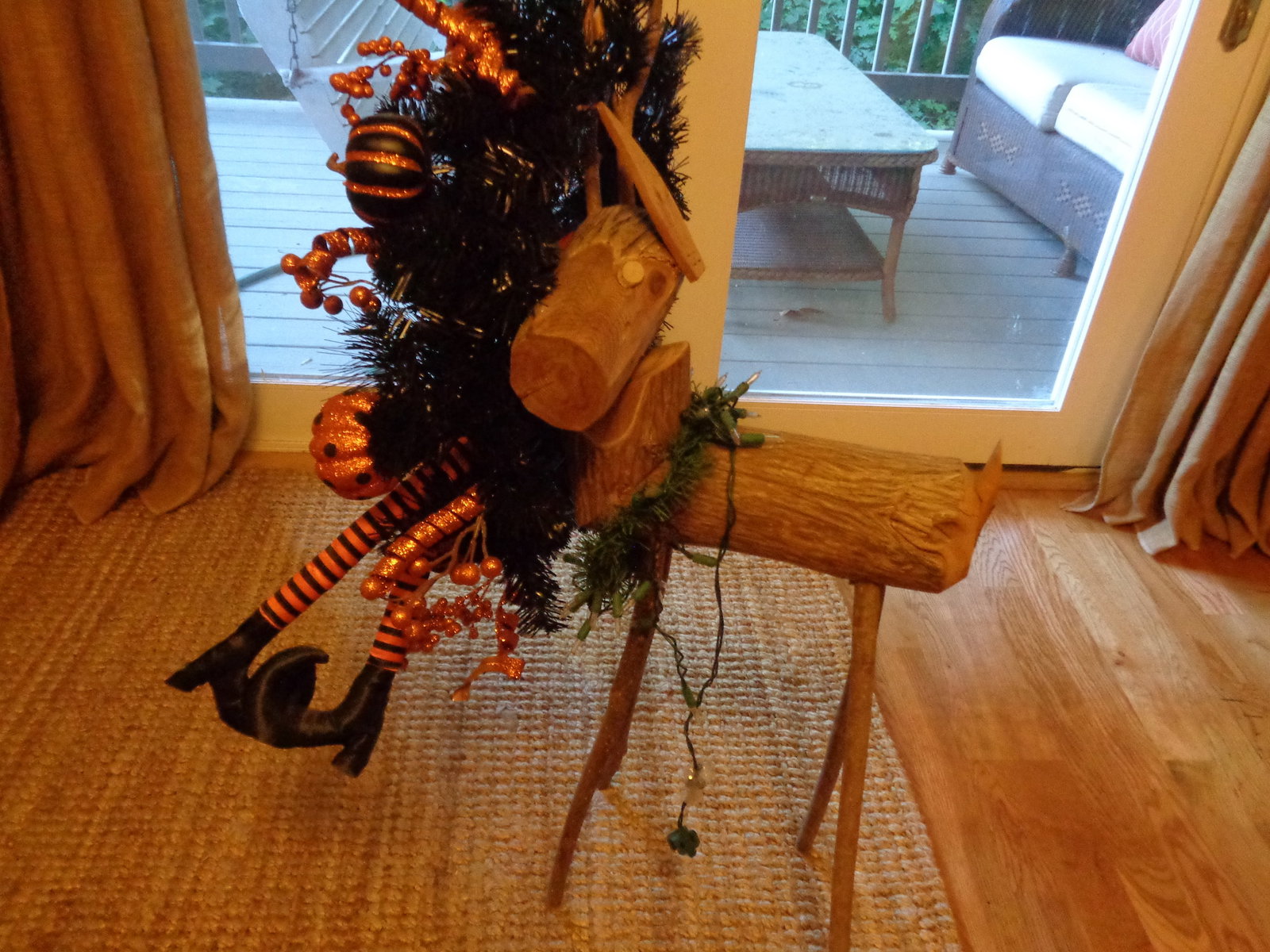 Crazy Wood Deer with Halloween Decorations (1 of 3)