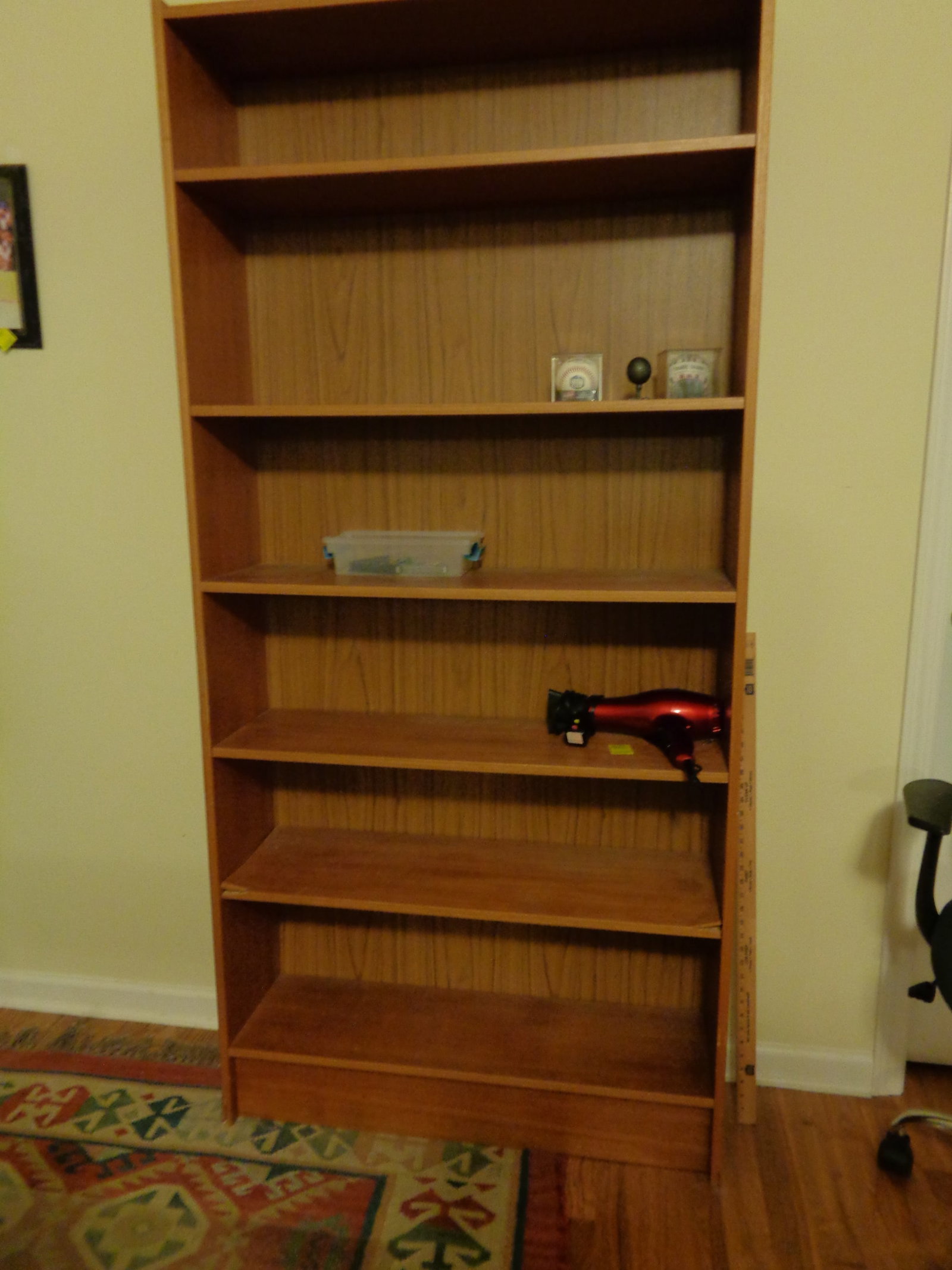 Tall Shelf Unit: contents not included see pictures fo damage areas 74Tall x 35 x 11 deep