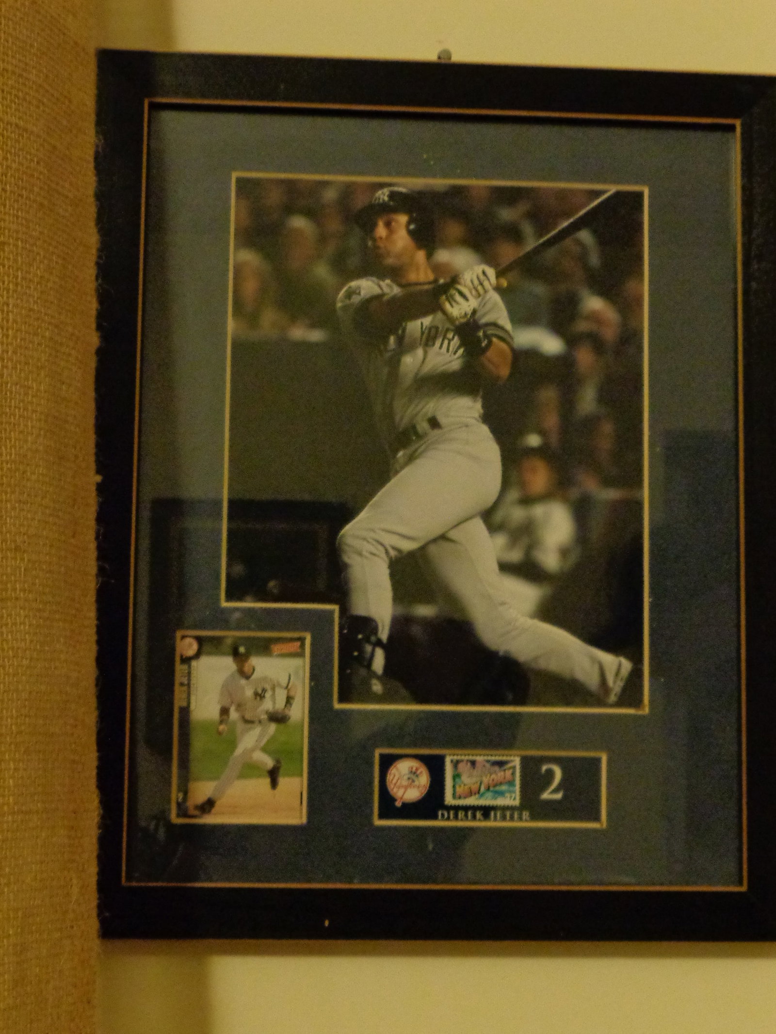 Framed picture of Derek Jeter: 12 1/2 x 15 1/2