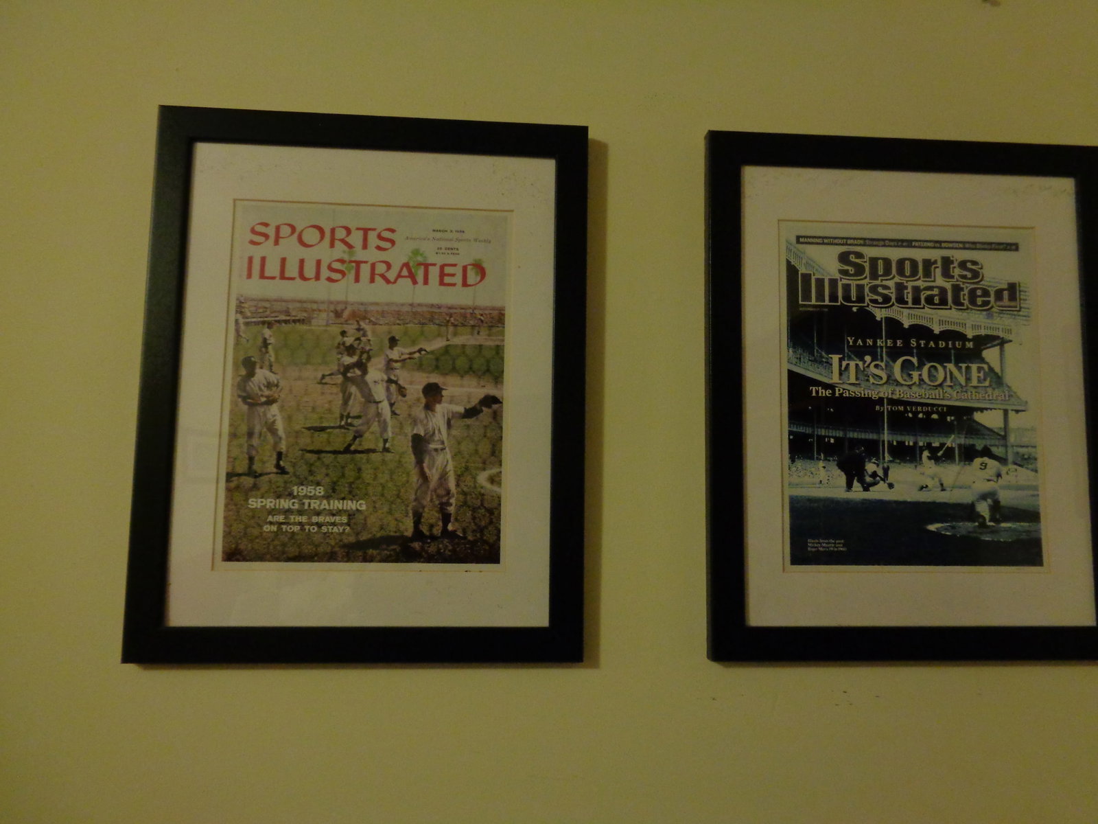 2 Sports Illustrated Framed pictures: 16 x 20 some spotting