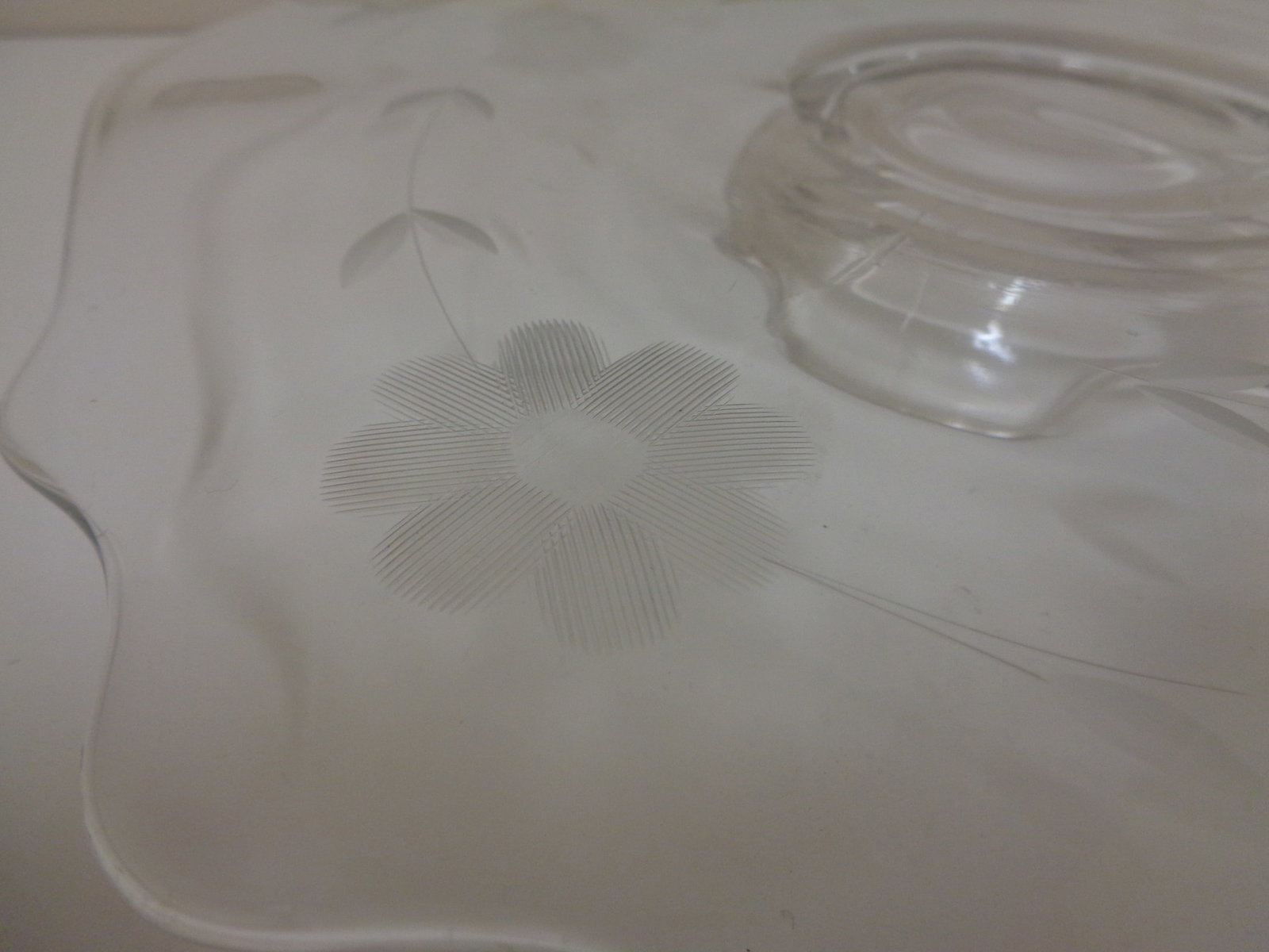 Etched Glass Footed Platter - 2