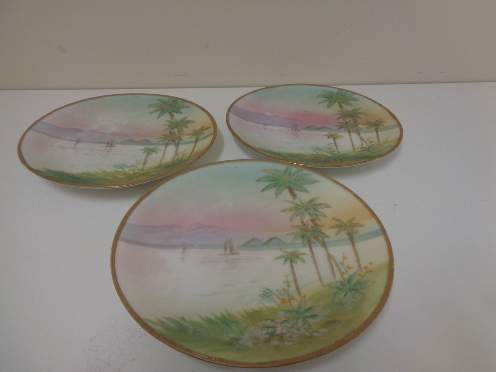 3 Pc Hand painted Nippon: 6 inch