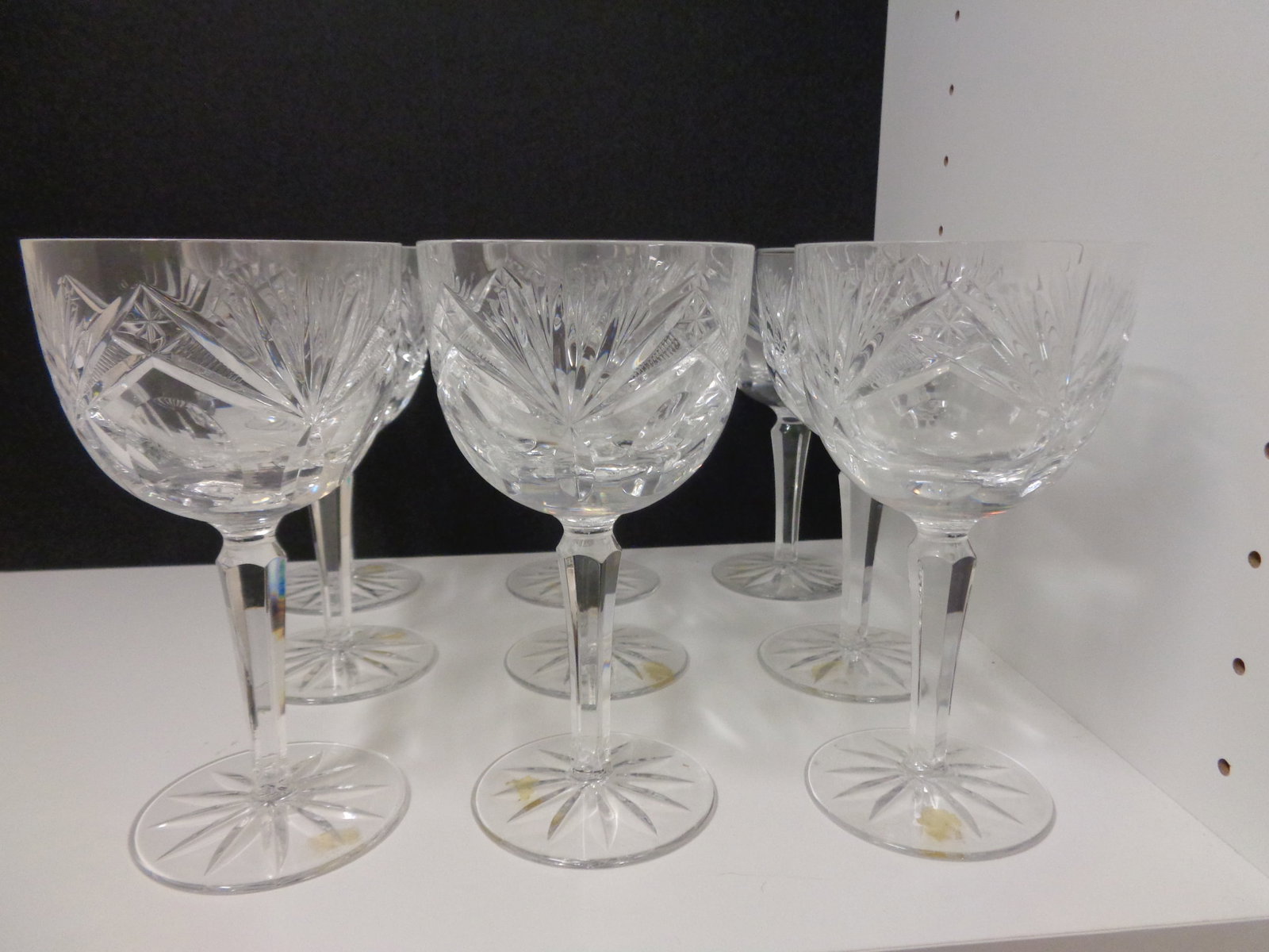 Cut crystal Starburst Stemware: 9 pcs 7inches