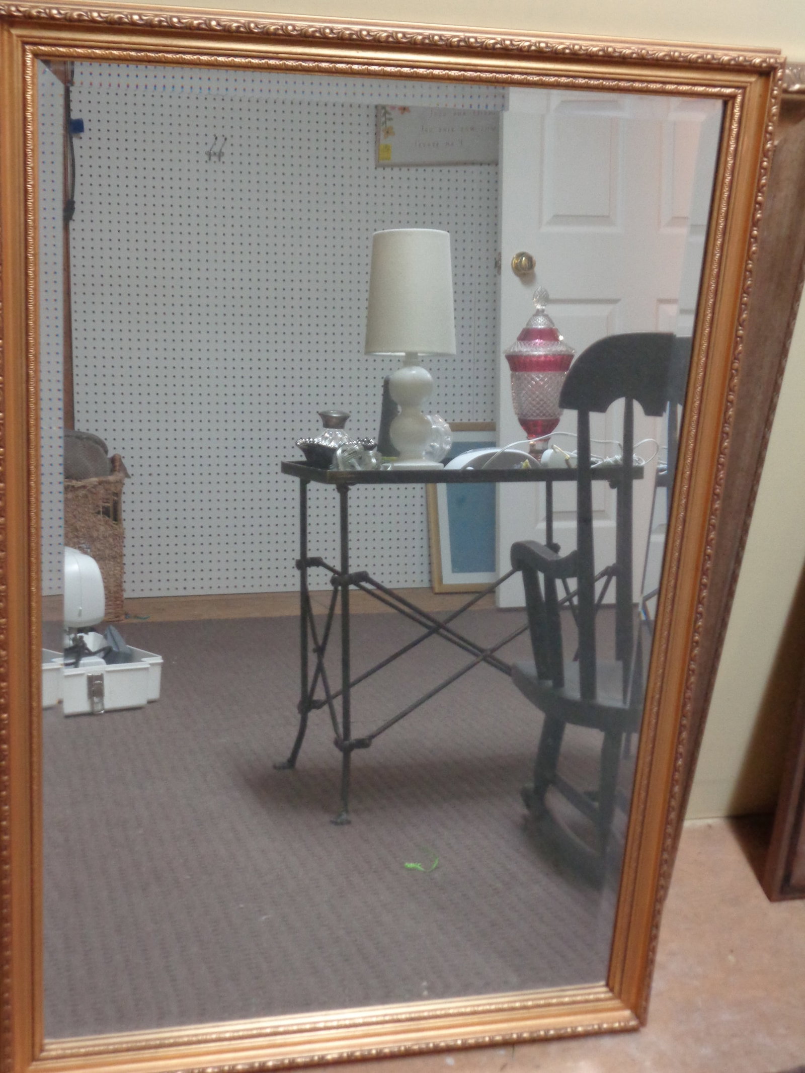 Gold framed Mirror: 36 1/2 x 24 1/2