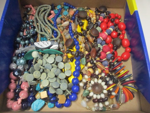 Grouping of Colorful Beaded Necklaces: see pictures and preview for styles
