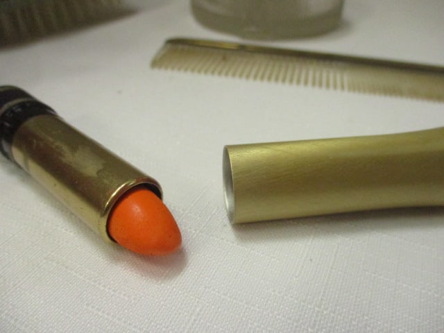 Gold Tone Midcentury 3 Piece Vanity Set and Sharon Ray Lipstick - 9