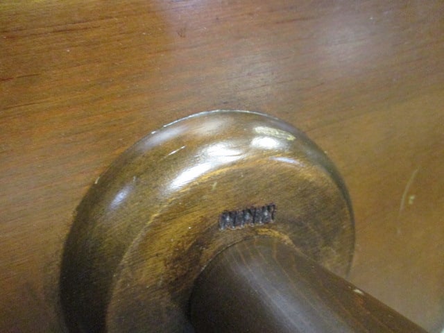 Small Wood Accent Table with Pierced Brass Edging - 6