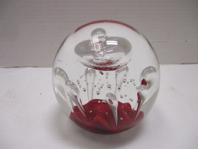 Controlled Bubble Art Glass Paperweight (1 of 6)
