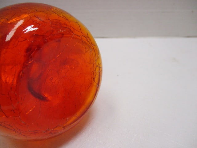 Blenko Style Amberina Crackle Glass Pitcher - 6