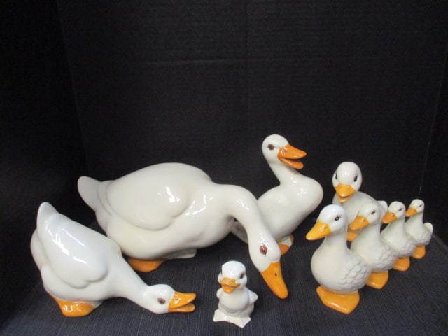 Retro Handmade Ceramic Farmhouse Ducks: few small chips