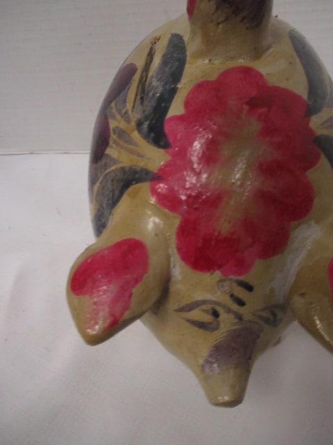 Handpainted Folk Art Pottery Piggy Bank - 3