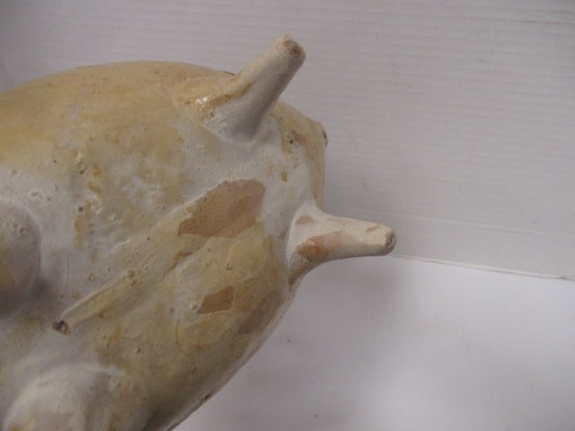 Handpainted Folk Art Pottery Piggy Bank - 7