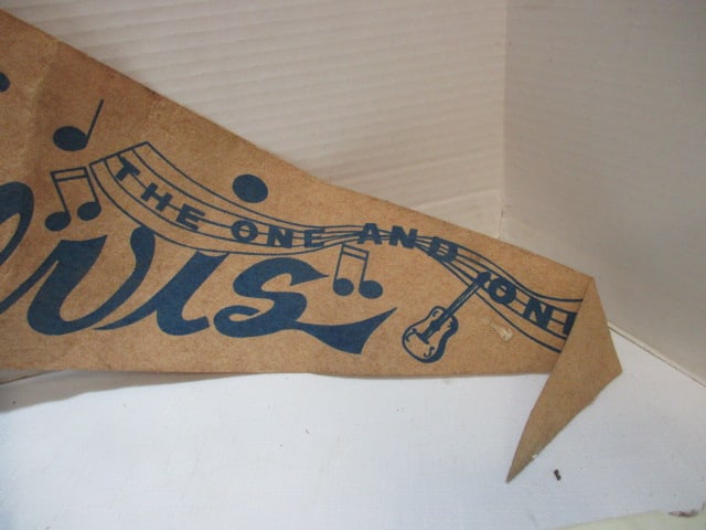 1970's Elvis Presley Pennant, Three 8 Track Player Cartridges and "Elvis '68 Comeback - 4