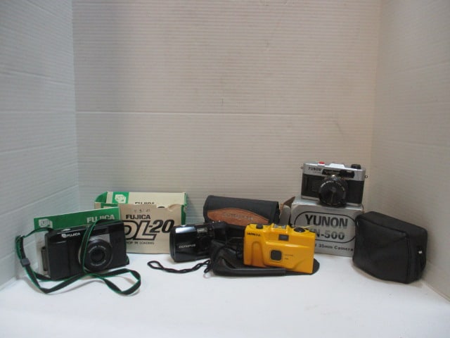 Four 35mm Cameras-Fujica DL-20, Yunon YN-500, Ultronic Sport Camera and (1 of 18)