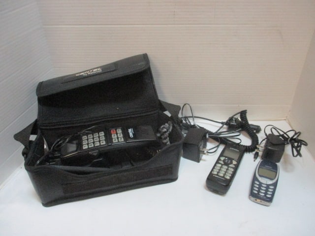 Old School Cellular Devises-Centel by Motorola Bag Phone, Cingular Nokia Cell Phone and (1 of 11)