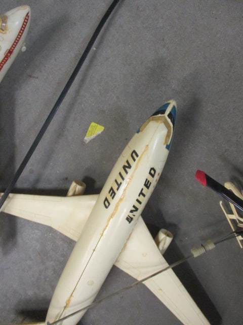 "United" and "TWA" Model Airplanes and VertiBird Air Police Battery Operated - 5