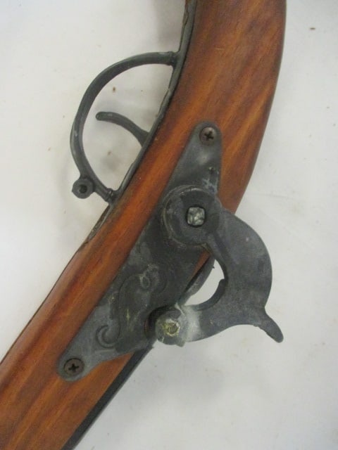 1960's Marx Double Barrel Cork Bullet/Ball Toy Gun with "Ammo" Case and Toy Wooden - 5