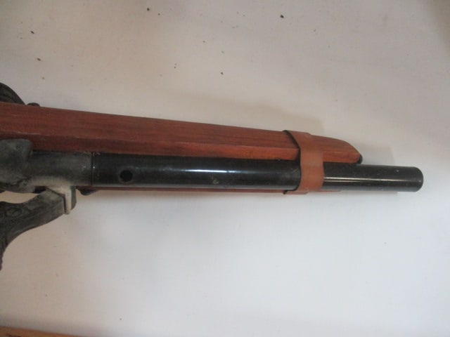 1960's Marx Double Barrel Cork Bullet/Ball Toy Gun with "Ammo" Case and Toy Wooden - 6