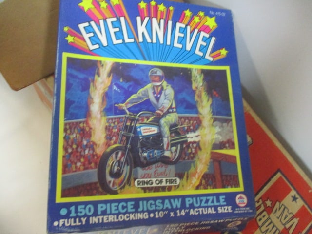 1970's "Evel Knievel"Jigsaw Puzzle and Ideal No. 3408-2 "Scramble Van" in Original Box - 2
