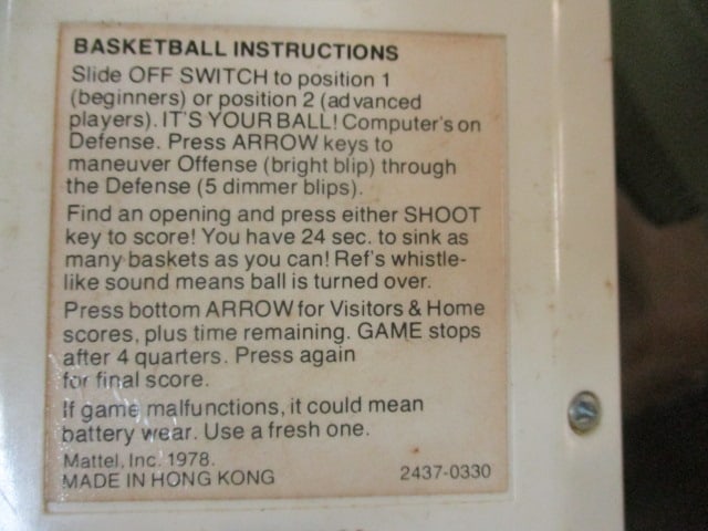 1977 Tomy "Blip The Digital Game" Handheld Game and 1978 "Mattel Electronics Basketball" - 3