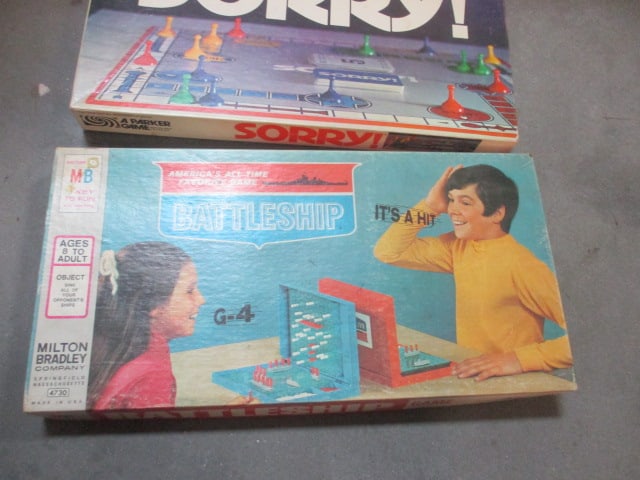 1960's Milton Bradley "Operation" and "Battleship" Board Games and Parker Games "Sorry!" - 2