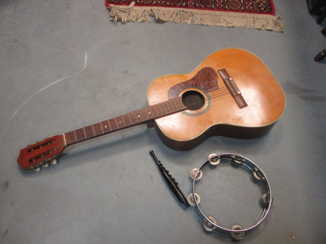 Acoustic Guitar, Tambourine and Conn Song Flute (1 of 10)