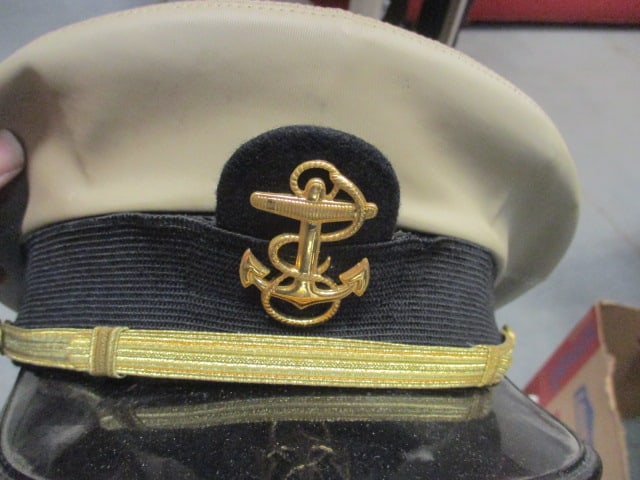 Vintage US Naval Summer Uniform, Jacket, Officer Hat, Garrison Envelope Hats, - 2