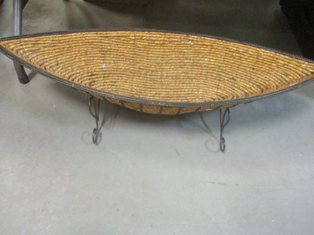Banana Boat Shape Woven Coil and Metal Frame Centerpiece (1 of 3)