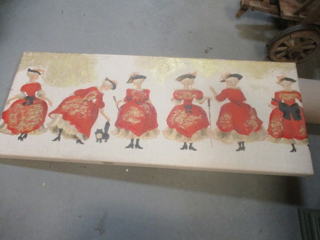 Stretched Stenciled Fabric Art (1 of 5)