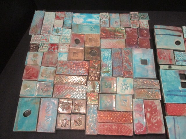 Artist Signed Bonnie J. Smith Mosaic Tile Wall Art and Matching Mirror - 2
